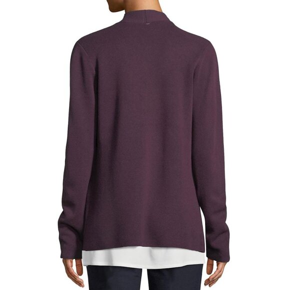 New w/Tags Eileen Fisher "Angle Cardigan in Tencel Silk Interlock" Raisonette M - Picture 2 of 10